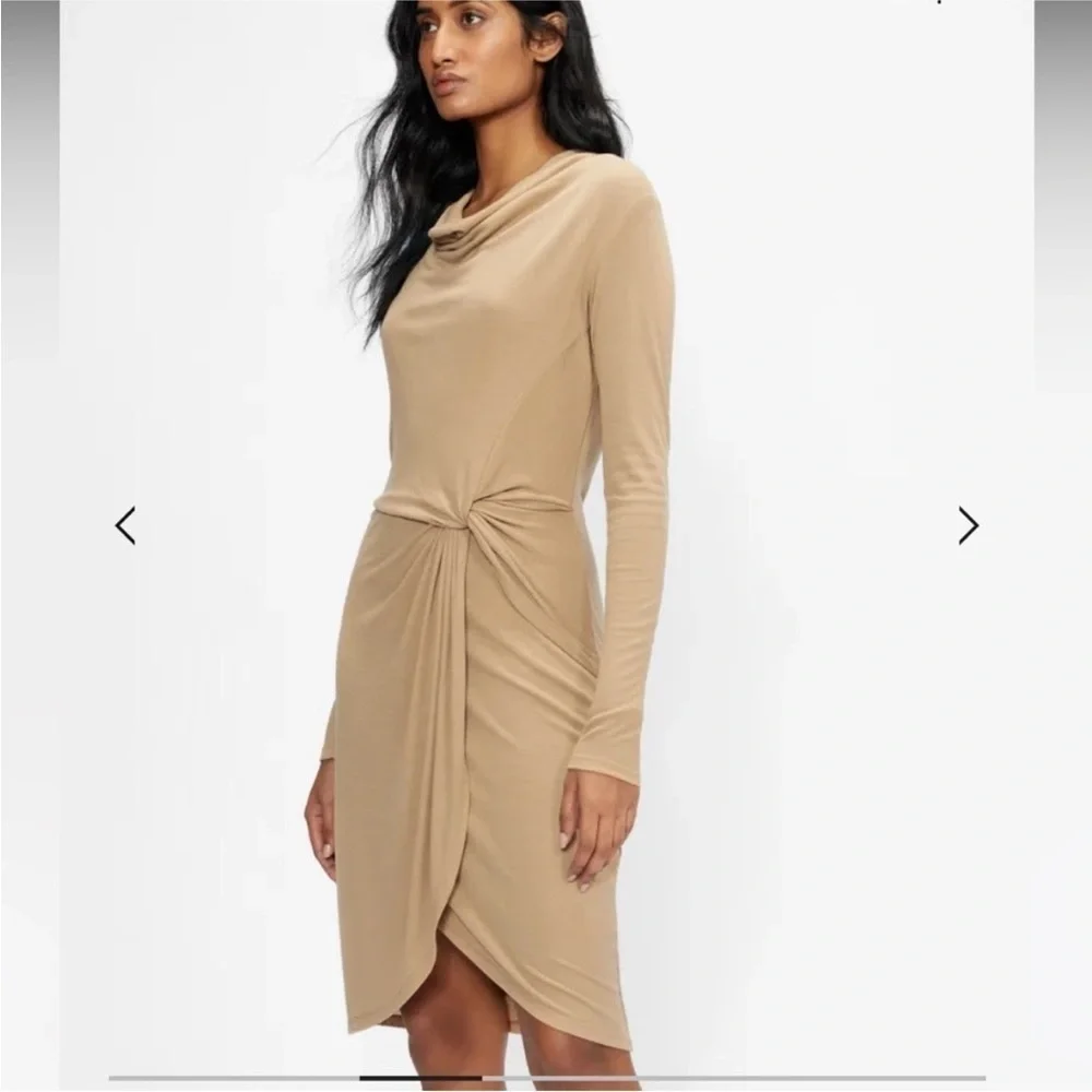 Ted Baker Neyda Jersey Drape Wrap Dress Long Sleeve Lightweight Knit Dress